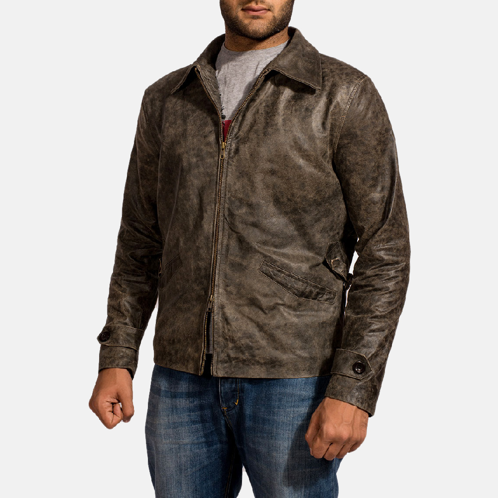 Mens Dust Black Leather Jacket